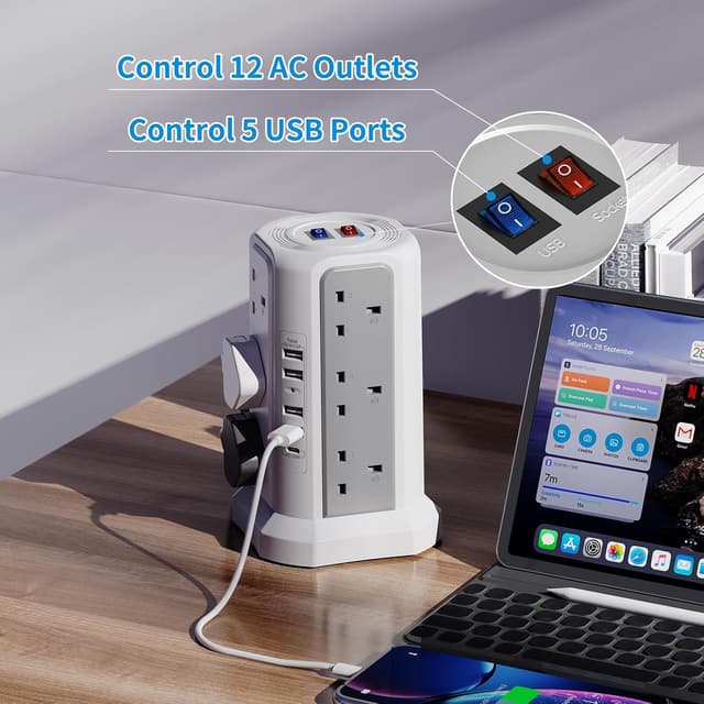 Thumbnail 5 de HAFINO Tower Extension Lead 18W USB C