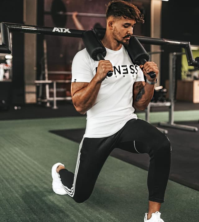 Detalle de Fitness Method Herren Sport-T-Shirt Slim-Fit (95% Baumwolle, 5% Elastan) mit Rundhals