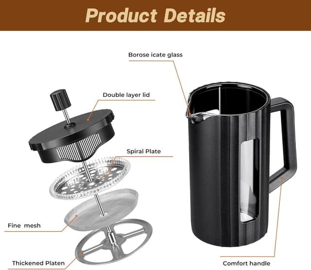 Detalle de Otopone 1L French press coffee maker