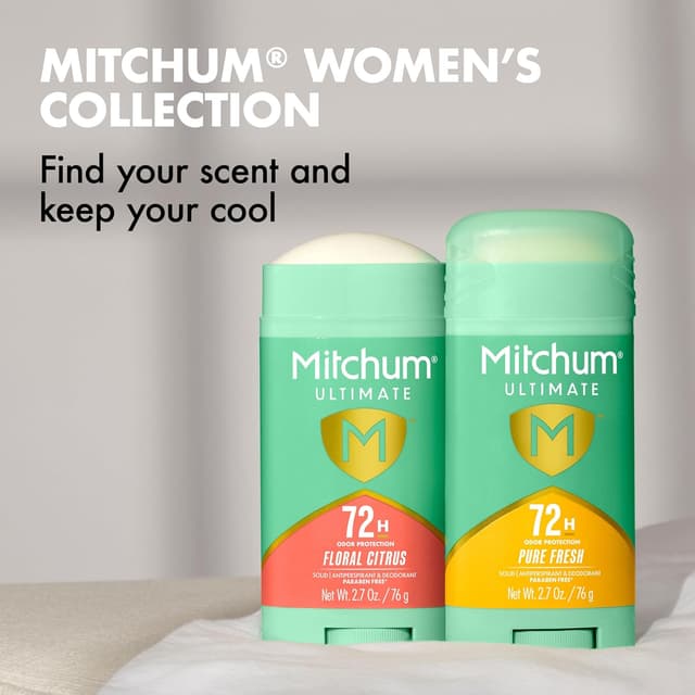 Detalle 2 de Mitchum Ultimate 72H Odor Protection Women’s Invisible Solid Deodorant & Antiperspirant, Pure Fresh, 2-Pack