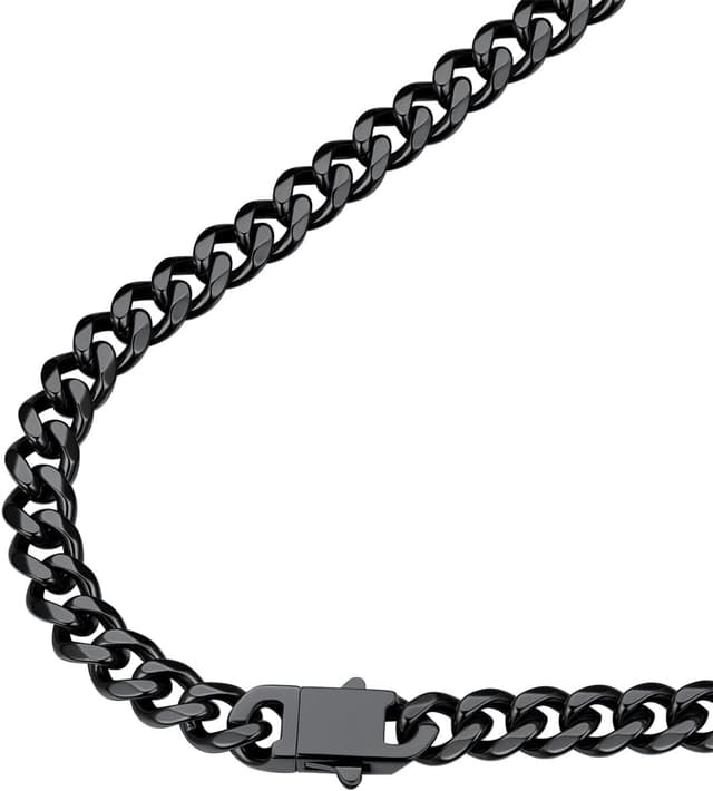 Detalle de Collier chaîne homme FindChic en acier inoxydable 316L maille gourmette cubaine (largeur 6/9 mm, longueur 46 à 76 cm)