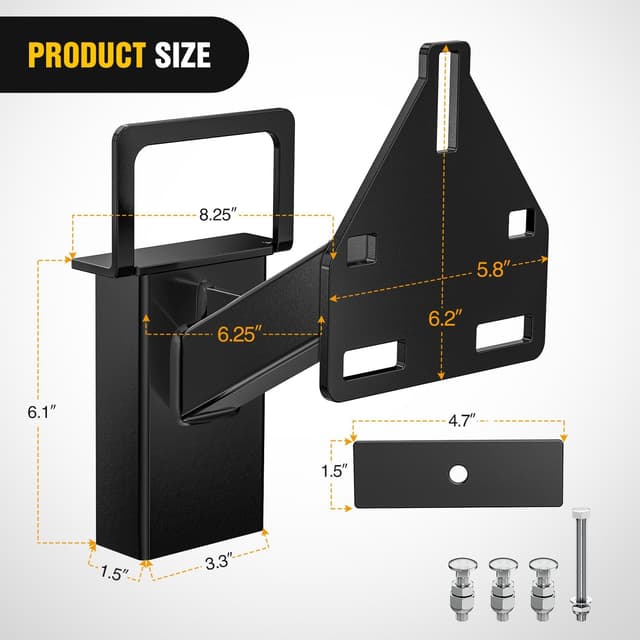 Detalle de Nilight Spare Tire Carrier Mount Stake Pocket Bracket (150 Lbs) for 4/5/6-Lug Trailer Wheels