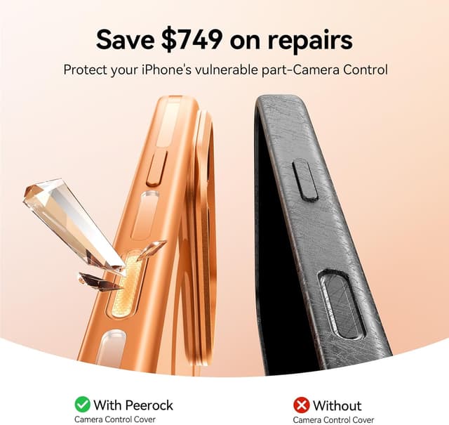 Thumbnail 6 de Peerock Invisible Lens Stand Case for iPhone 17 Pro (MagSafe) with Camera Control Button — Cosmic Orange