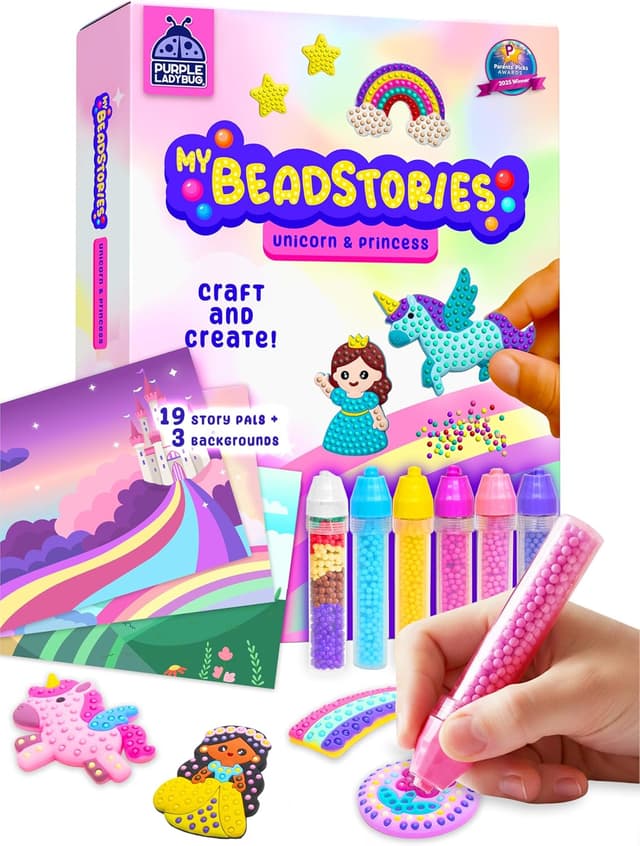 Detalle de Purple Ladybug Bead Art kit for Kids