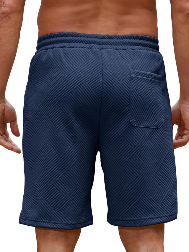 Detalle 2 de Pantaloncini casual uomo Aisprts con coulisse e tasche – traspiranti per palestra, spiaggia e uso quotidiano