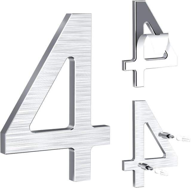 Detalle de Numero civico 12,5 cm argento in alluminio