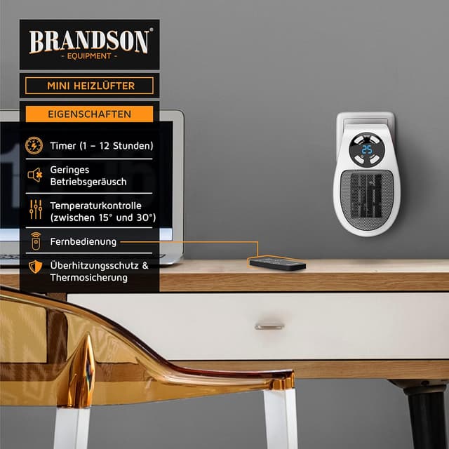 Thumbnail 4 de Brandson Heizlüfter energiesparend leise 500W