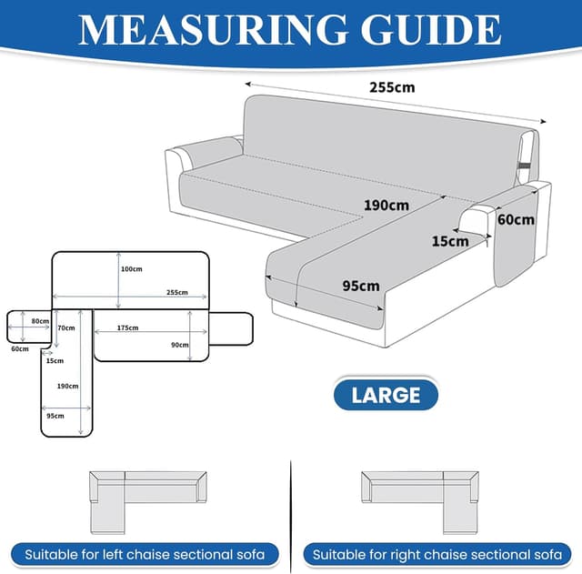Detalle de YSTELLAA Impermeabile copridivano 3 posti con penisola reversibile (destra/sinistra) antiscivolo e antigraffio, verde chiaro