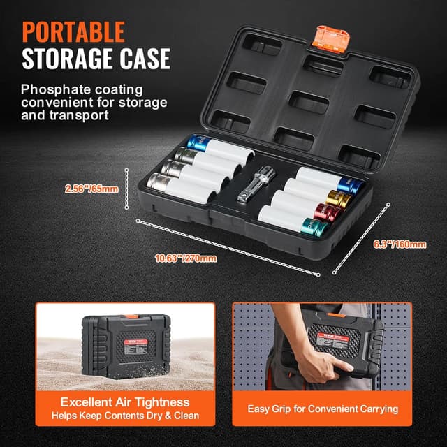 Thumbnail 5 de VEVOR Jeu de Douilles à Chocs Profondes 8 pièces 1/2