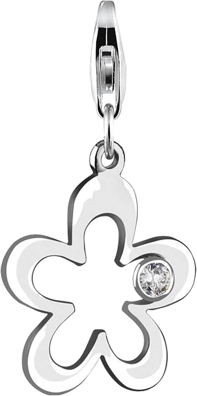 Detalle 2 de Nenalina Blume Karabiner Charm Anhänger aus 925 Sterling Silber (712055-019) für Bettelarmband
