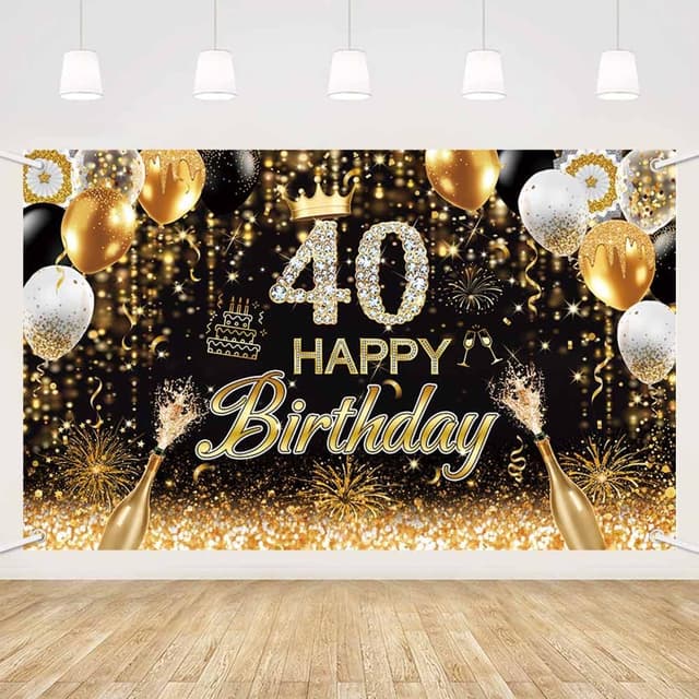 Detalle 2 de MEHOFOND 40th birthday banner 6x3.6ft ๐