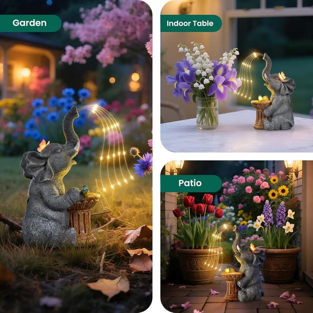 Thumbnail 6 de Dacoity Elephant Statue 6000mAh Solar Light