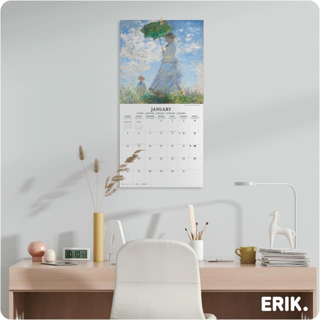 Detalle de Grupo Erik Calendario 2026 pared Monet 30x30 cm 🗓