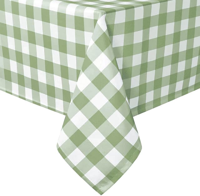 Detalle de Hiasan Checkered Tablecloth (70 x 90 Inch) — Waterproof Gingham for Outdoor Picnics & Dinner Tables