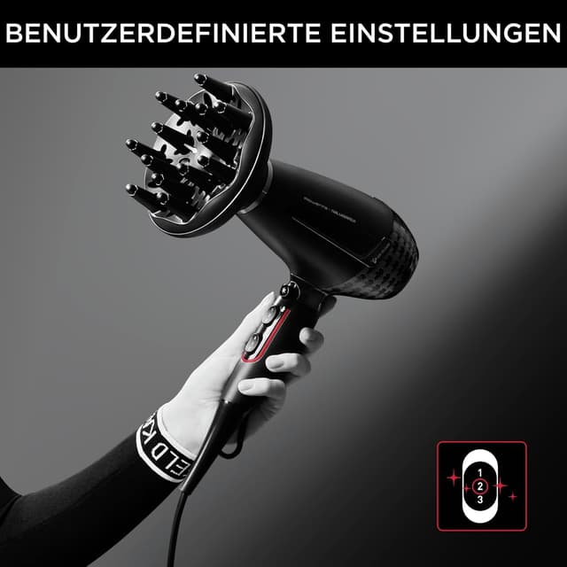 Thumbnail 5 de Rowenta x Karl Lagerfeld CV888L K/Pro Stylist Haartrockner (2200 W, AC-Motor, Ionic Shine) – Schwarz/Rot