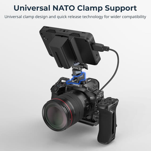 Detalle 2 de SMALLRIG 1973 NATO Rail Clamp pour montage EVF, moniteur et bras magique