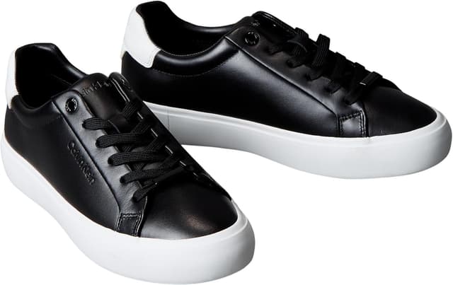 Detalle de Calvin Klein Women’s Lace-up Leather Cupsole Trainers