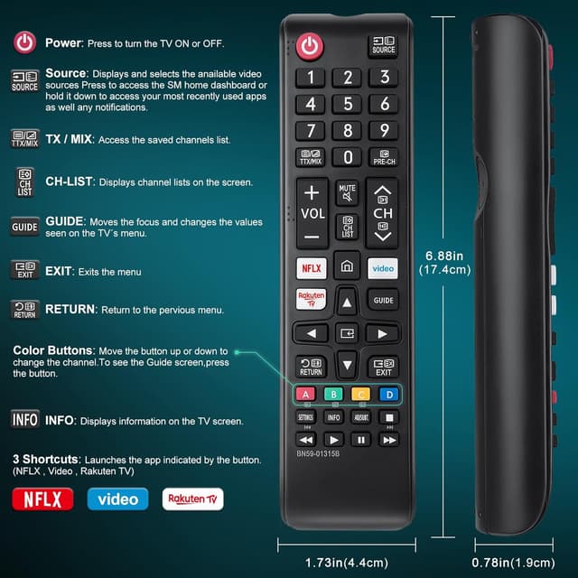 Thumbnail 5 de Loutoc Telecomando universale per TV Samsung, 2 pezzi