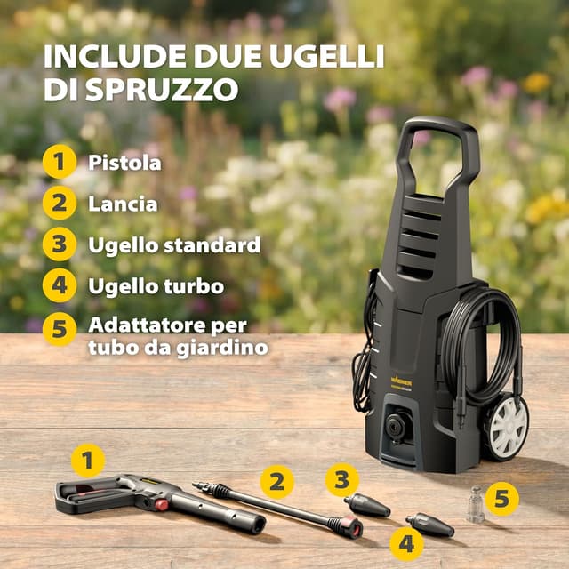 Detalle 2 de Wagner AQUASTORM ADVANCED idropulitrice per pulizia rapida e potente, con ugello standard e turbo