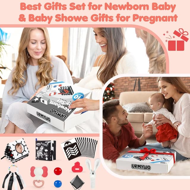 Detalle 2 de URMYWO 29-piece newborn sensory toy set (black & white) for 0–6 months