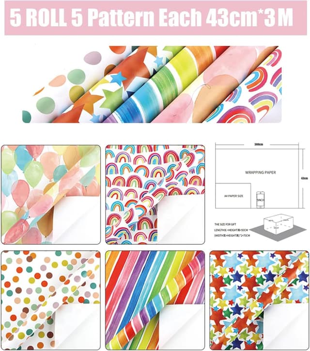 Thumbnail 1 de HBell Wrapping Paper Rolls Gift Wrap