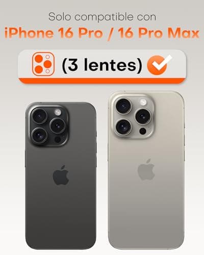 Thumbnail 1 de TOCOL Protection d'objectif iPhone 16 Pro Max, verre trempé HD, anti-buée, rose ⚙