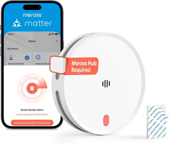 Imagen de Meross Rilevatore di fumo Wi‑Fi connesso 33 mm en OfertitasTOP