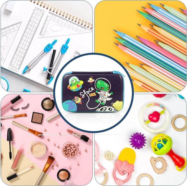 Detalle de OFFCUP trousse à crayons dinosaure 3D, grand format à fermeture éclair et 3 compartiments