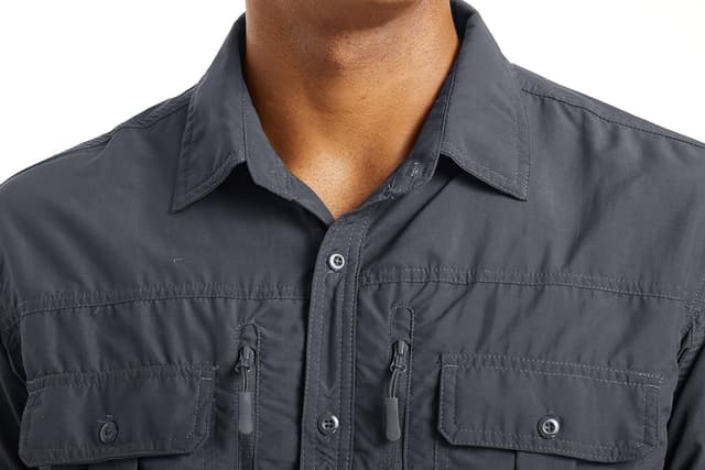 Detalle 2 de MAGCOMSEN Men’s UPF 50+ Sun Protection Long Sleeve Shirts for Hiking, Fishing & Safari