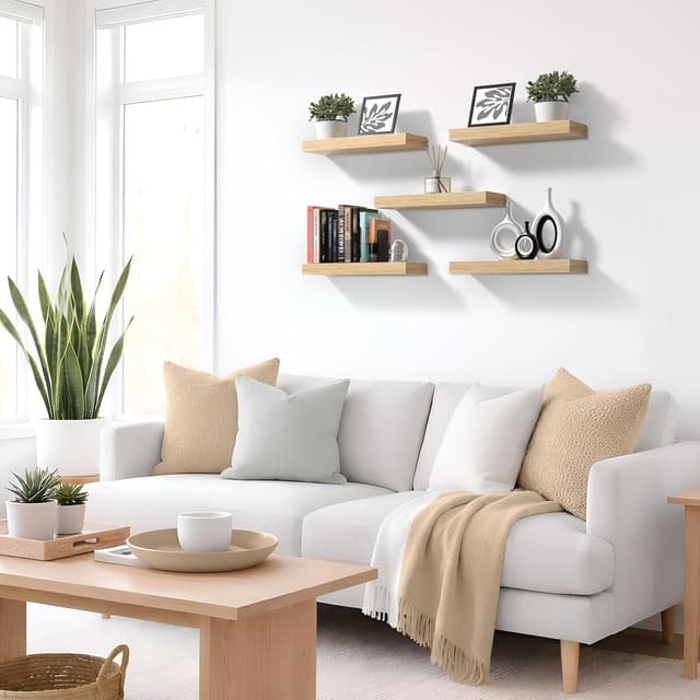 Thumbnail 6 de Sorbus Floating Shelves for Wall, 16-Inch Maple Wood Bathroom Shelves (2 Pack) with Invisible Brackets