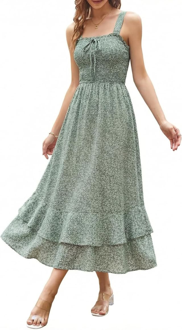 Detalle de GRACE KARIN 2025 Floral Boho Maxi Dress