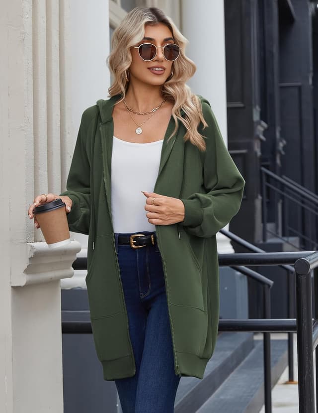 Thumbnail 5 de Zeagoo Women's Zip Up Hoodie Tunic Sweatshirt