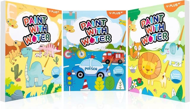 Detalle de YPLUS Paint with Water Books for Toddlers (Ages 1–3, 2–4 Years) – 3 Themes, Brush Pen Included