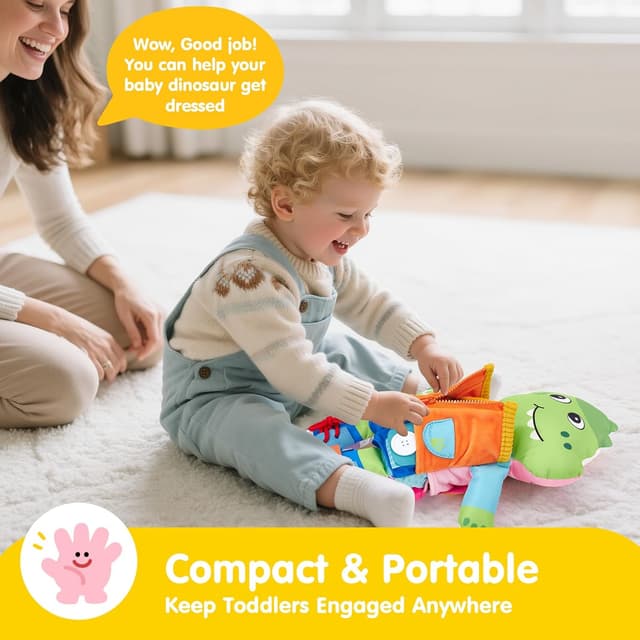 Thumbnail 4 de hahaland Peluche Montessori Unicorno/Dino 2 anni