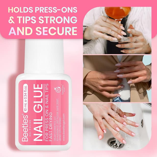 Detalle de Beetles 10ML Super Strong Nail Glue (No-UV) for Press-Ons, Nail Tips & Acrylic Nails