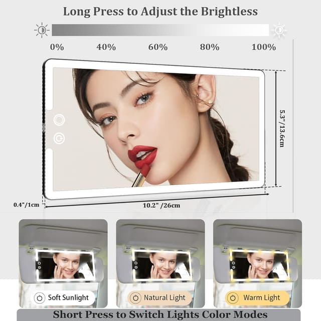 Thumbnail 4 de Led Sun Visor Vanity Mirror 10.2 in