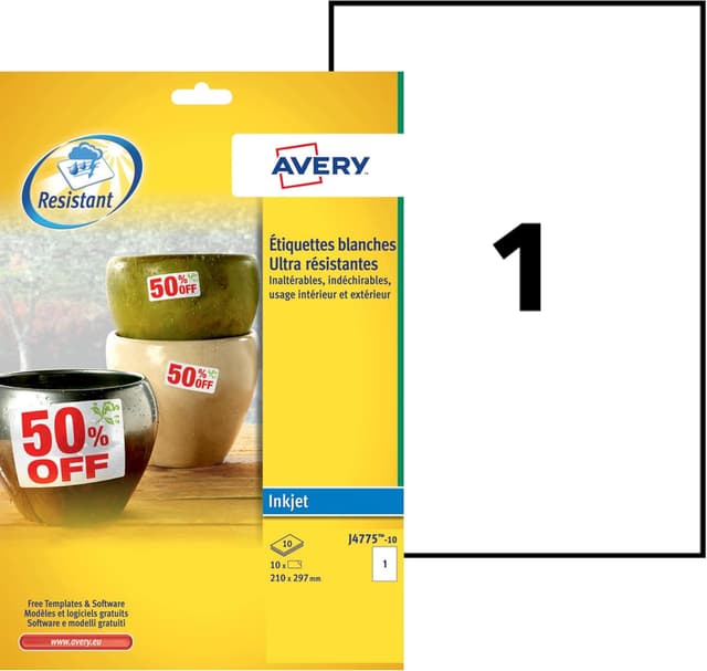 Thumbnail 5 de Avery L4775 Étiquettes adhésives 210x297