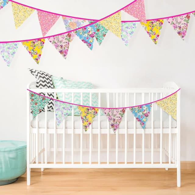 Thumbnail 5 de G2PLUS 12M Floral Fabric Bunting 42 Flags