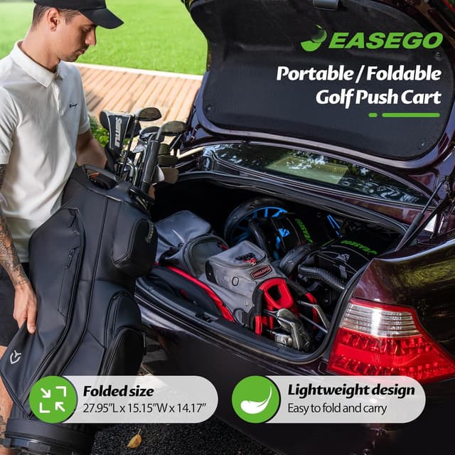 Detalle 2 de EASEGO Golf Push Cart 3-Wheel foldable golf caddy ⛳