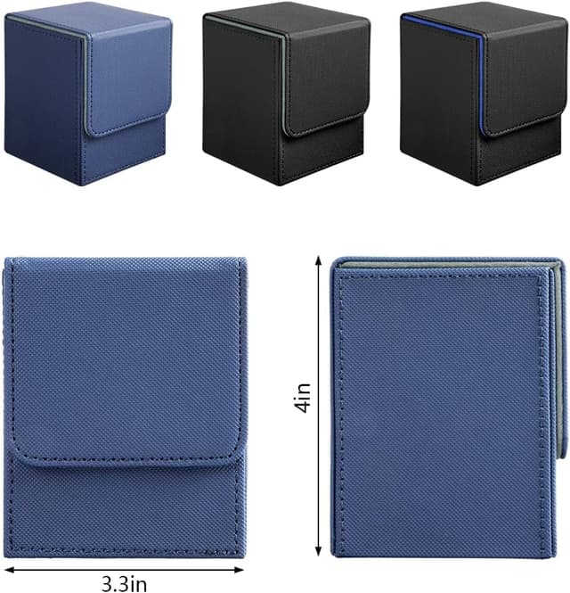 Detalle 2 de Boîte de rangement cartes Yu-Gi-Oh, PU, bleu-gris