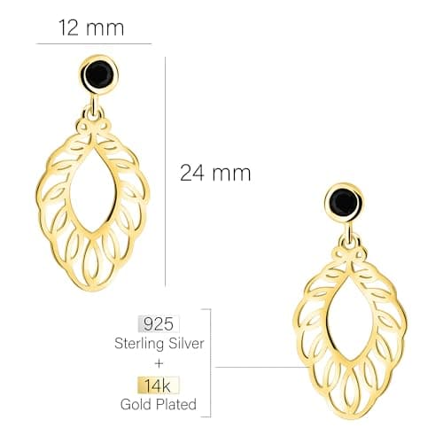 Detalle de Sofia Milani E2909: pendientes colgantes en plata de ley 925 con baño en oro y circonitas