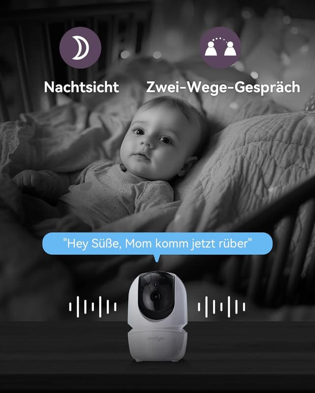 Thumbnail 6 de Comfyer Babyphone mit 2 Kameras und 7 Zoll