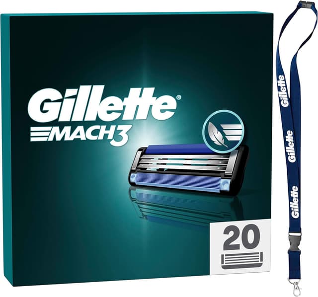 Detalle de Gillette Mach3 Base 20 lamette di ricambio con striscia lubrificante