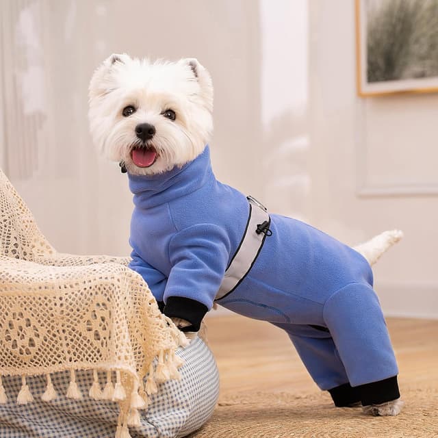 Thumbnail 6 de BT Bear Warm Small Dog Warm Coats Jackets (Polar Fleece) with D-Ring, Adjustable Fit – Blue XS