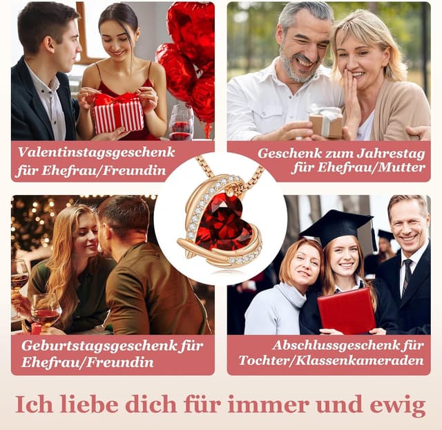 Thumbnail 5 de CDE Herz Halskette Rosegold mit Geschenkbox