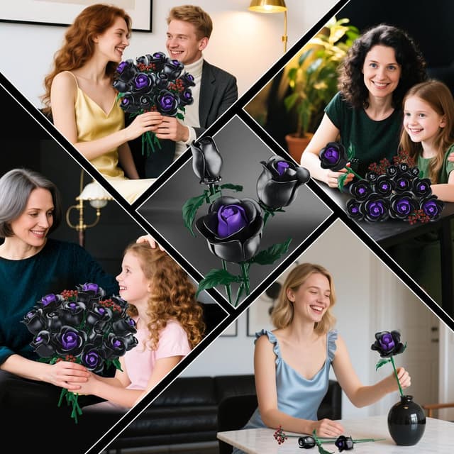 Thumbnail 6 de HOGOKIDS Flowers Bouquet Building Set 330PCS black roses 🧩