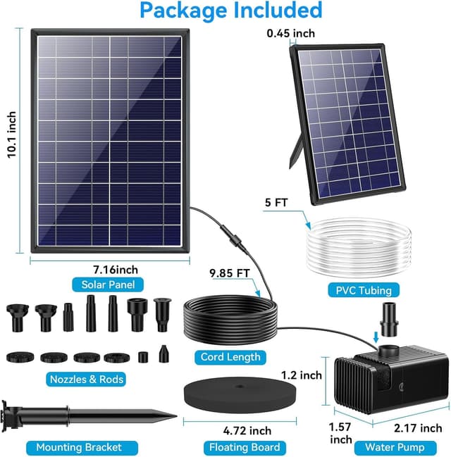 Detalle de POPOSOAP Solar Fountain Pump 8W with 3600mAh