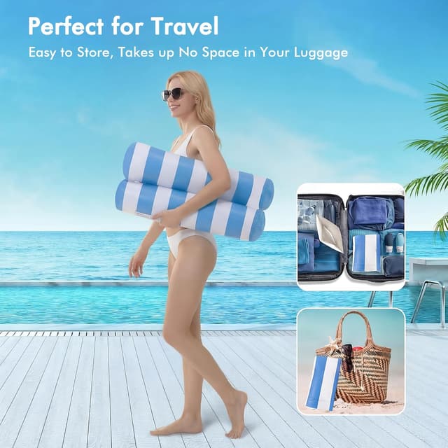 Thumbnail 6 de OKSUWATER 4-Pack Inflatable Pool Floats (4-in-1 Water Hammock) with Headrest & Footrest