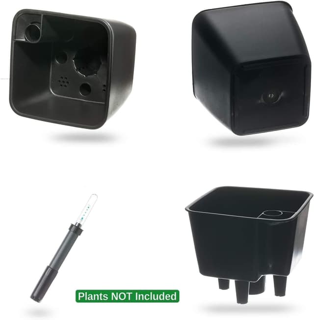 Detalle de T4U Fioriera autoirrigante in plastica 13,5 cm grigio (con indicatore livello acqua) – Confezione da 3