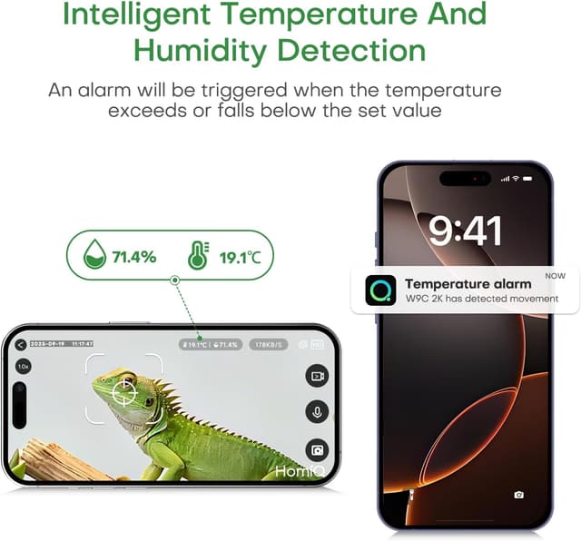 Detalle 2 de HomiQ 3MP 2K Aquarium & Terrarium Pet Camera with magnetic install and close-focus lens